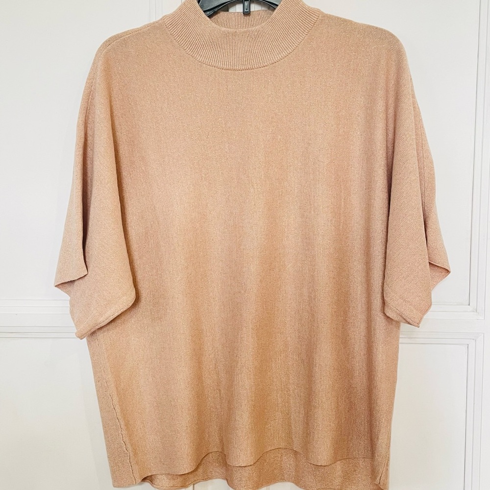 NWT Chico’s Shimmer Short Sleeve Pullover Sweater Size 2 Large - Picture 3 of 8